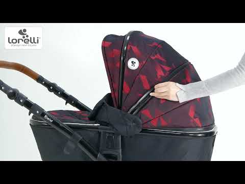 Комбинирана количка 2 в 1 Lorelli - Rimini, Ruby Red & Black