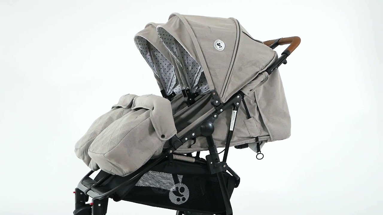 Бебешка количка за близнаци Lorelli - Duo, Grey