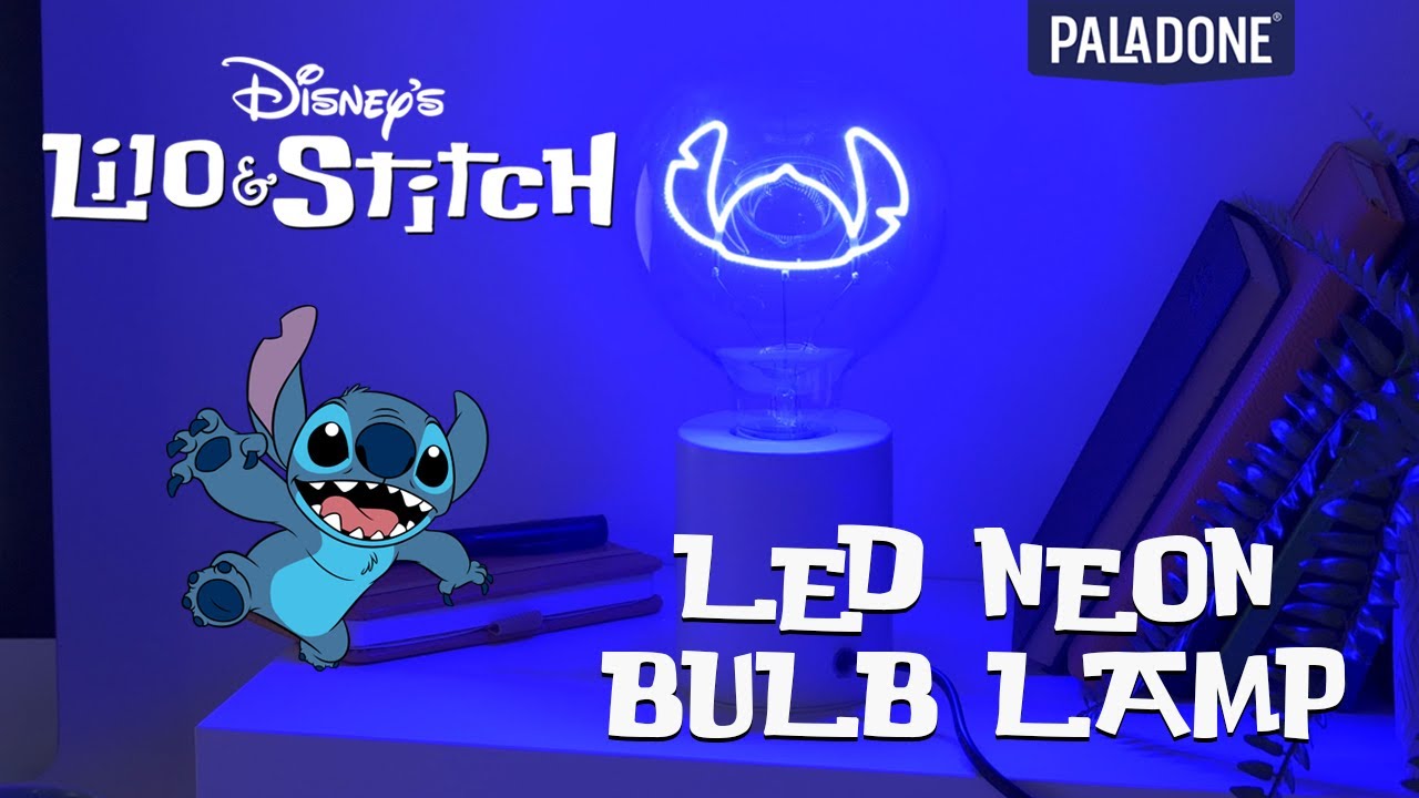 Нощна лампа Paladone -Lilo & Stitch, Neon Stitch