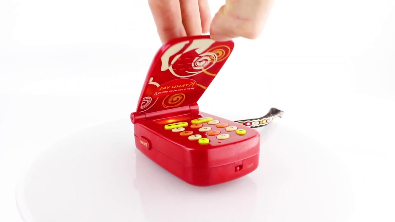 Детска играчка Battat - Телефон със звук и светлина, Червен