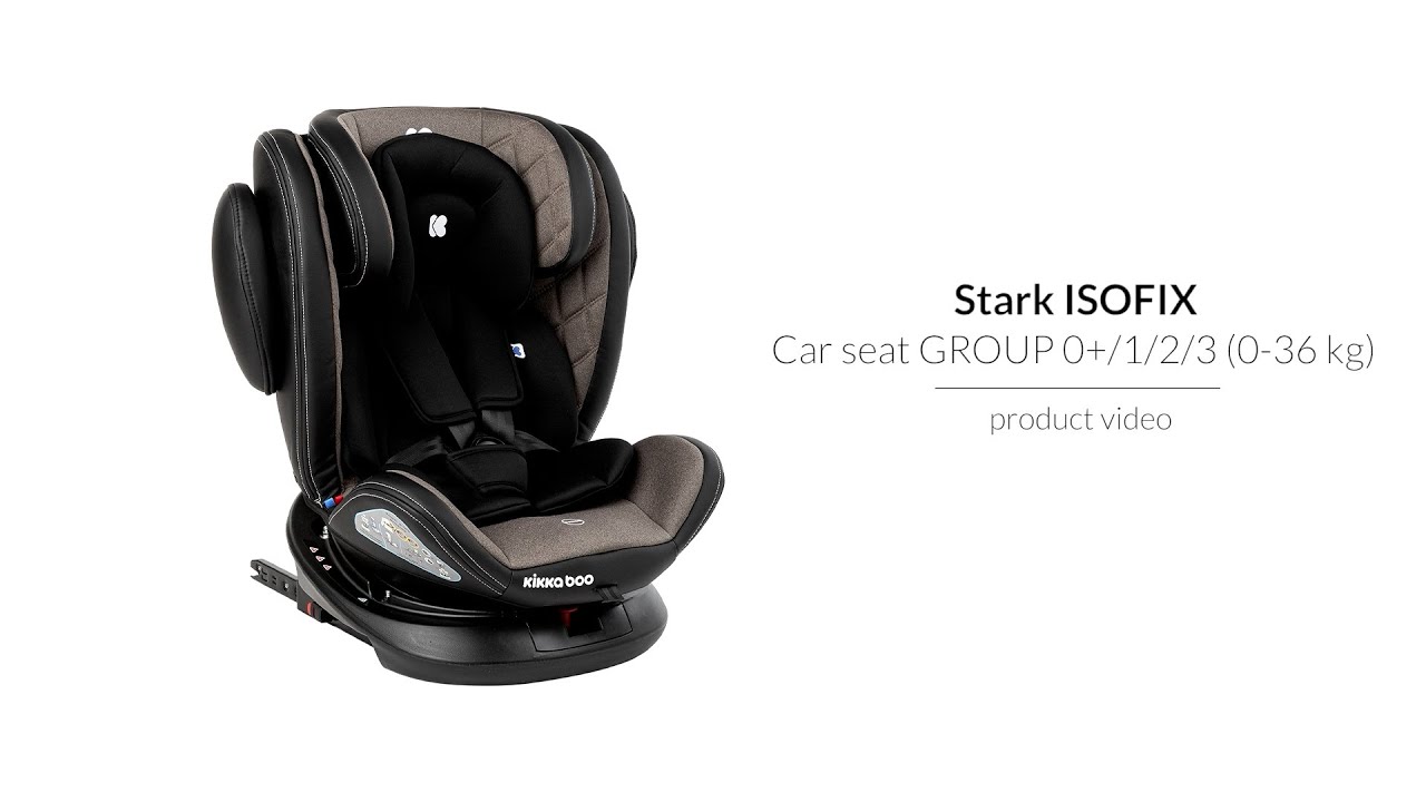 Стол за кола KikkaBoo - Stark, 0-36 kg, с IsoFix, Light Grey