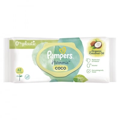 Мокри кърпи Pampers - Harmonie Coconut, 42 броя