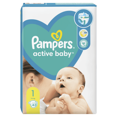 Бебешки пелени Pampers - Active baby 1, 43 броя