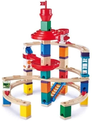 Дървена игра с топчета Hape - Quadrilla, Супер спирала, 79 части