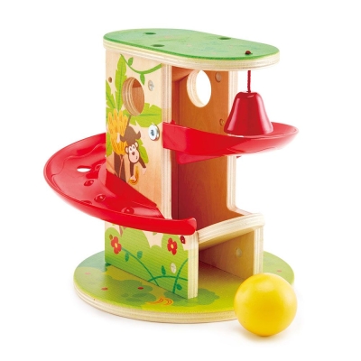 Дървена играчка Hape - Натисни и плъзни, Джунгла