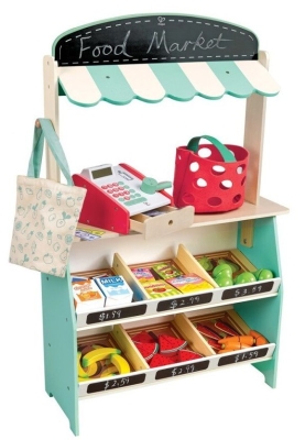 Детски игрален комплект Hape - Щанд с фермерски продукти