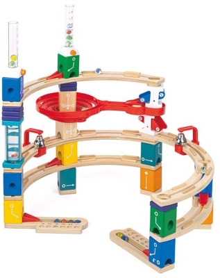 Игрален комплект Hape - Quadrilla, Дървена писта с топчета, 159 части