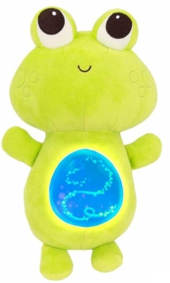 Плюшена играчка Battat - Музикална светеща жабка, Зелена