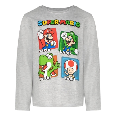 Детска памучна блуза Super Mario - Grey