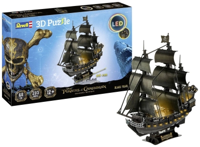 3D пъзел Revell - Черната перла, с LED осветление, 293 части
