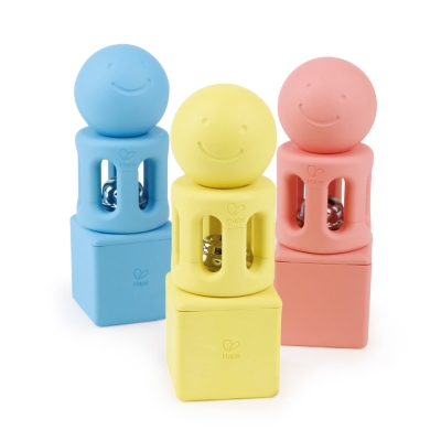 Комплект дрънкалки Hape - Тройни геометрични фигури