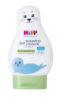 Шампоан за коса и тяло Hipp Babysanft - Тюленче, 200 ml