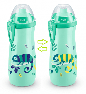 Чаша NUK - Sports Cup с клапа, 450 ml, 24+ месеца, Chameleon, зелена