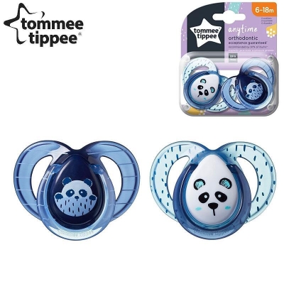 Ортодонтични залъгалки Tommee Tippee - Any Time, 6-18 m, 2 броя, Панди