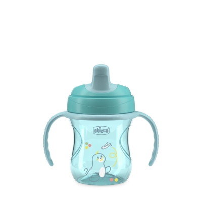 Преходна чаша Chicco - 200 ml, 6 m+, Момче