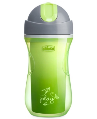 Спортна чаша със сламка Chicco - 266 ml, 14 m+, Зелена