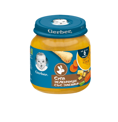 Пюре Nestle GERBER - Супа зеленчуци със заешко месо, 125 g