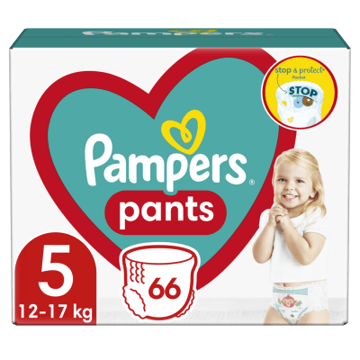 Бебешки пелени гащи Pampers 5, 66 броя