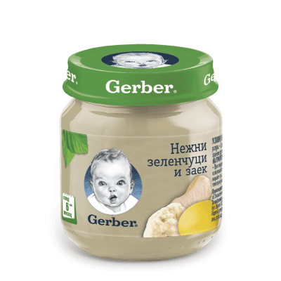 Пюре Nestle GERBER - Нежни зеленчуци и заек, 130 g