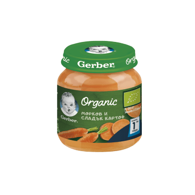 Пюре Nestle GERBER Organic - Морков и сладък картоф, 125 g