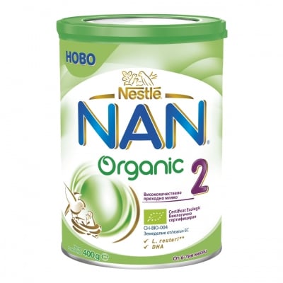 Адаптирано мляко на прах Nestle NAN - Organic 2, 400g