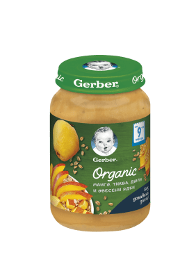 Пюре Nestle GERBER Organic - Манго, тиква, дюля и овесени ядки, 190 g