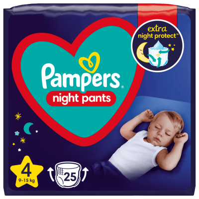 Бебешки пелени гащи Pampers - Night 4, 25 броя