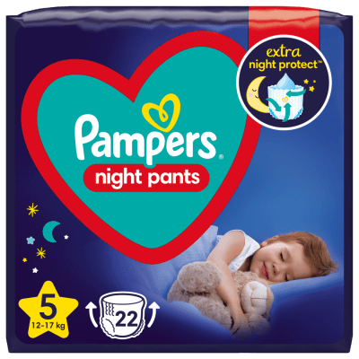 Бебешки пелени гащи Pampers - Night 5, 22 броя