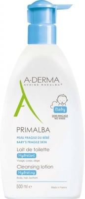 Нежено почистващо мляко A-Derma - Primalba, 500 ml