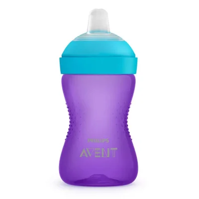 Неразливаща се чаша с мек накрайник Philips Avent - Лилава, 300 ml