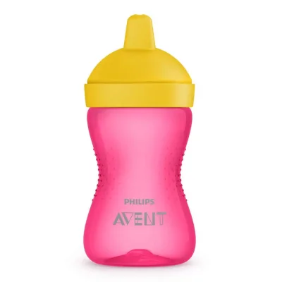 Неразливаща се чаша с твърд накрайник Philips Avent - Розова, 300 ml