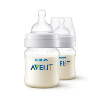 Комплект 2 броя шишета за хранене Philips Avent Anti-Colic, 125 ml - с биберон със сила на потока 1, 0м+ 