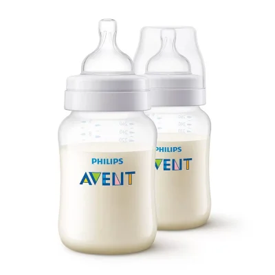 Комплект 2 броя шишета за хранене Philips Avent Anti-Colic 3.0, 260 ml - с биберон със сила на потока 2, 1м+