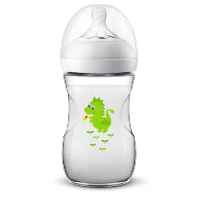Шише за хранене Philips Avent Natural, 260 ml - с декорация, Дракон