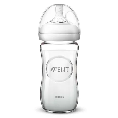 Шише за хранене Philips Avent Natural, 240 ml - стъклено