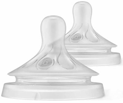 Биберони Philips Avent Natural Response - Без протичане, поток 6, за гъсти течности, 6м+, 2 броя