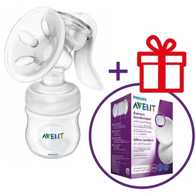 Ръчна помпа за изцеждане Philips Avent - Comfort + ПОДАРЪК 24 броя нощни подплънки за кърмачки