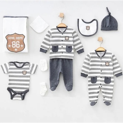 Комплект за изписване Aziz Bebe - Сив, 10 части