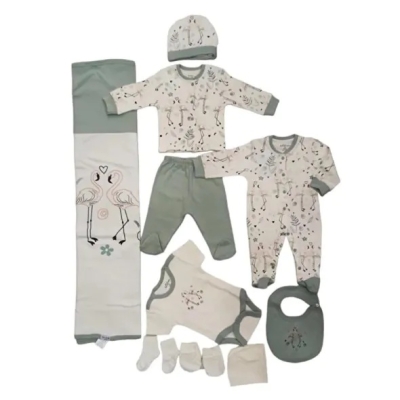 Комплект за изписване Aziz Bebe - Flamingo, 10 части