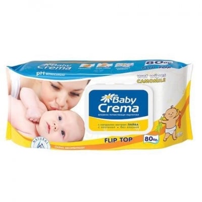 Мокри кърпи Baby Crema - Лайка, 80 броя