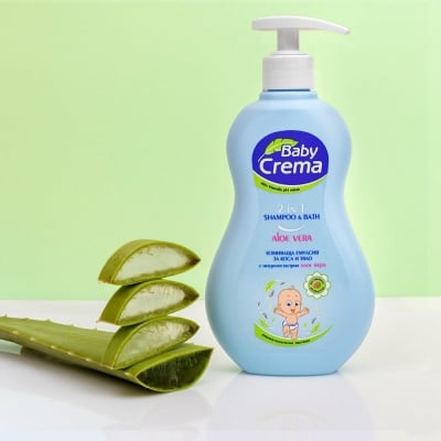 Бебешки гел 2 в 1 Baby Crema - Natural, с екстракт от алое вера, 400 ml