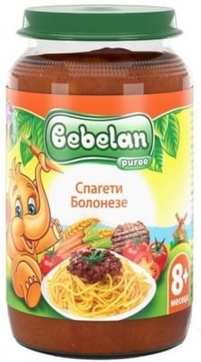 Месно пюре Bebelan Puree - Спагети болонезе, 220 g