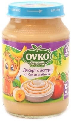 Плодов десерт Bebelan Ovko - Банани и ябълки с йогурт, 190 g