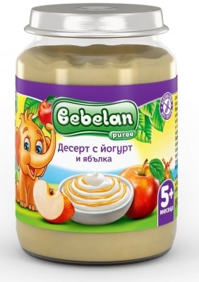 Плодов десерт Bebelan Ovko - Ябълки с йогурт, 190 g