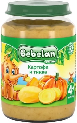 Зеленчуково пюре Bebelan Puree - Картофи с тиква, 190 g