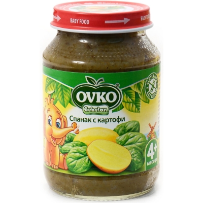 Зеленчуково пюре Bebelan Puree - Спанак с картофи, 190 g