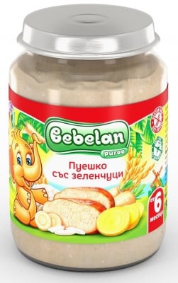 Пюре Bebelan Puree - Пуешко със зеленчуци, 190 g