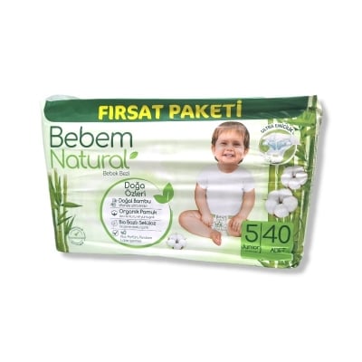 Бебешки пелени Bebem Natural 5 , 40 броя