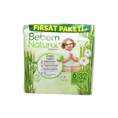 Бебешки пелени Bebem Natural 6 , 32 броя