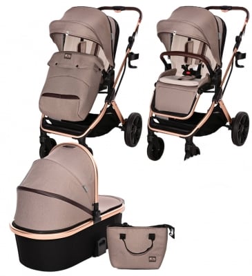 Бебешка количка 2 в 1 Lorelli - Glory, Pearl Beige
